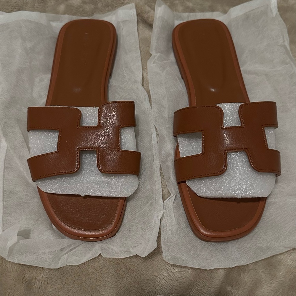 Brown Slide Sandals NWT
